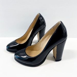 FSJ Dress Round Toe Chunky Gold High Heel Pumps Slip on Party Prom Platform Shoe